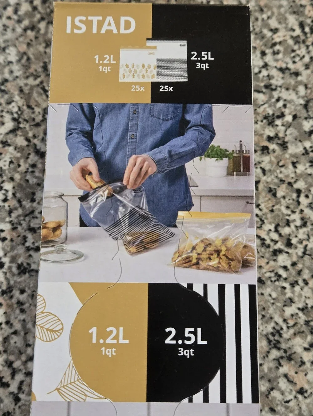 IKEA ISTAD Resealable Storage Bags - Yellow and Black Accents